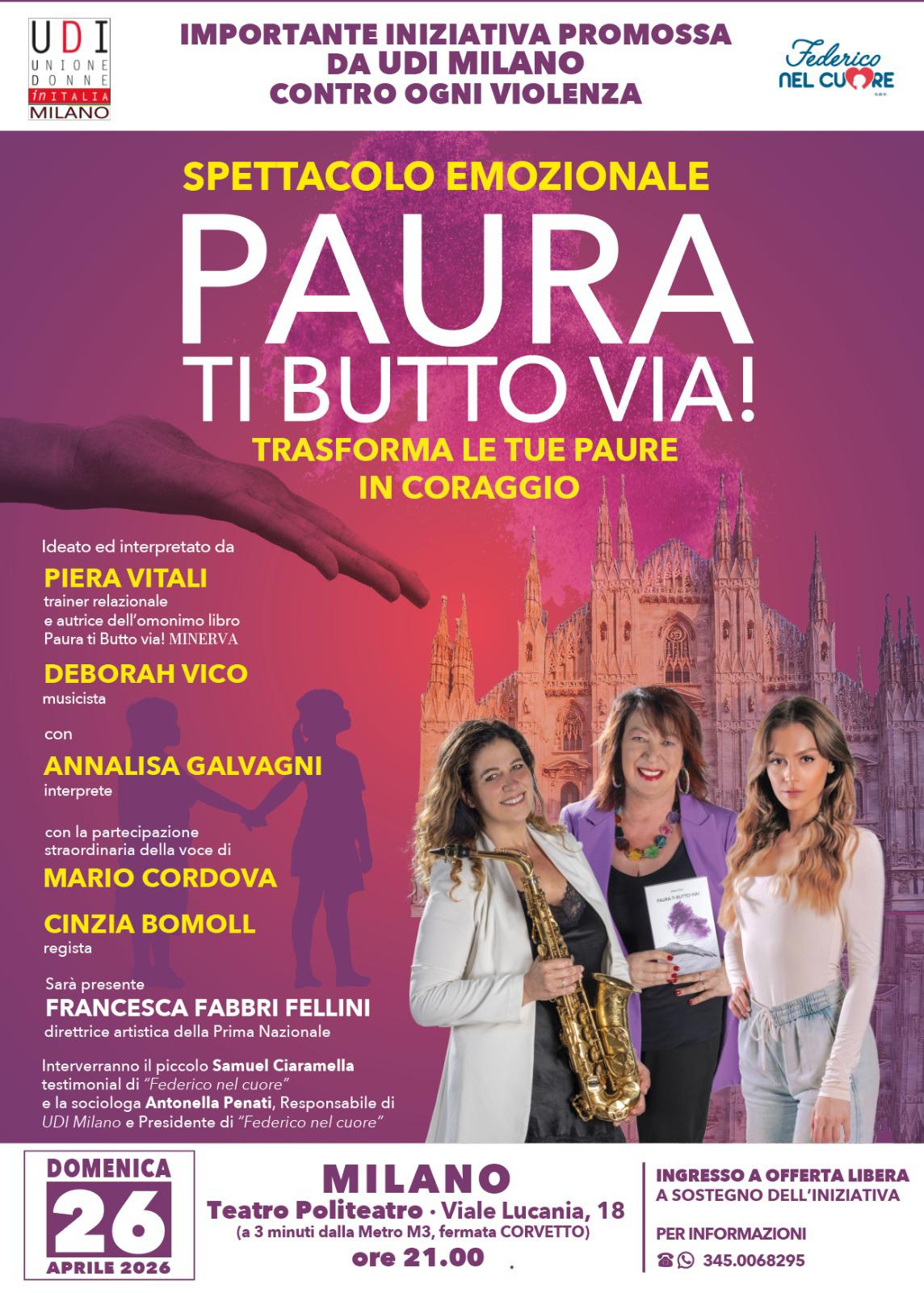 PAURA TI BUTTO VIA! - 26 Aprile 2026 - Milano